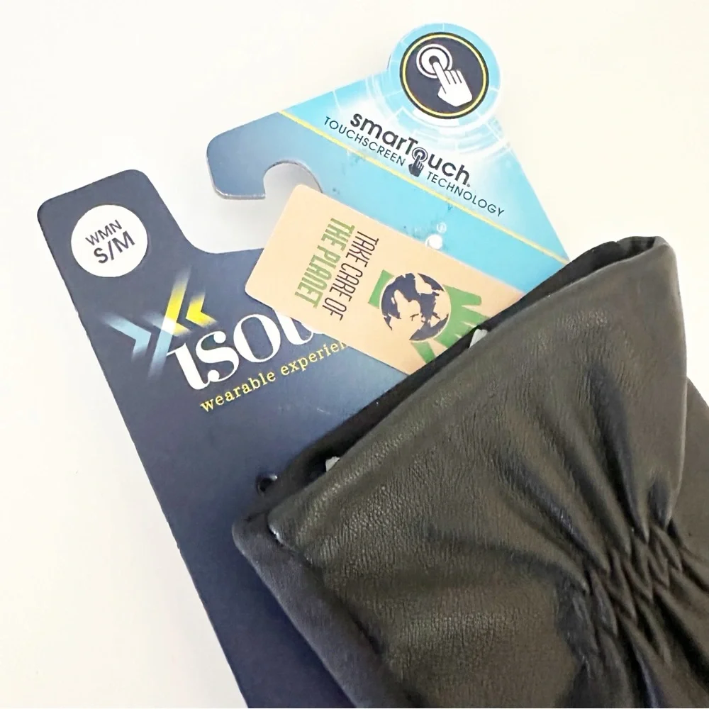Isotoner NWT Black S/M Touchscreen Gloves - Picture 3 of 7